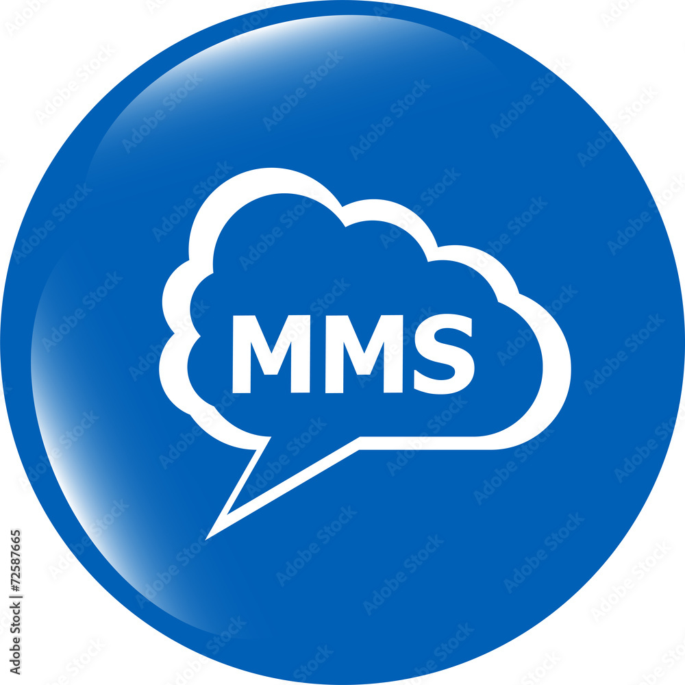 mms glossy web icon isolated on white background mms glossy web icon isolated on white background