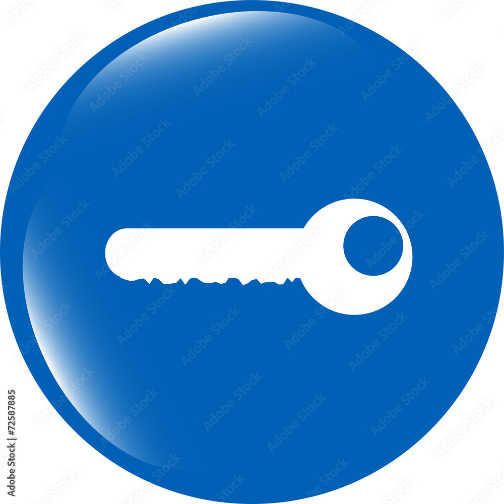 key icon on glossy icon button isolated on white key icon on glossy icon button isolated on white