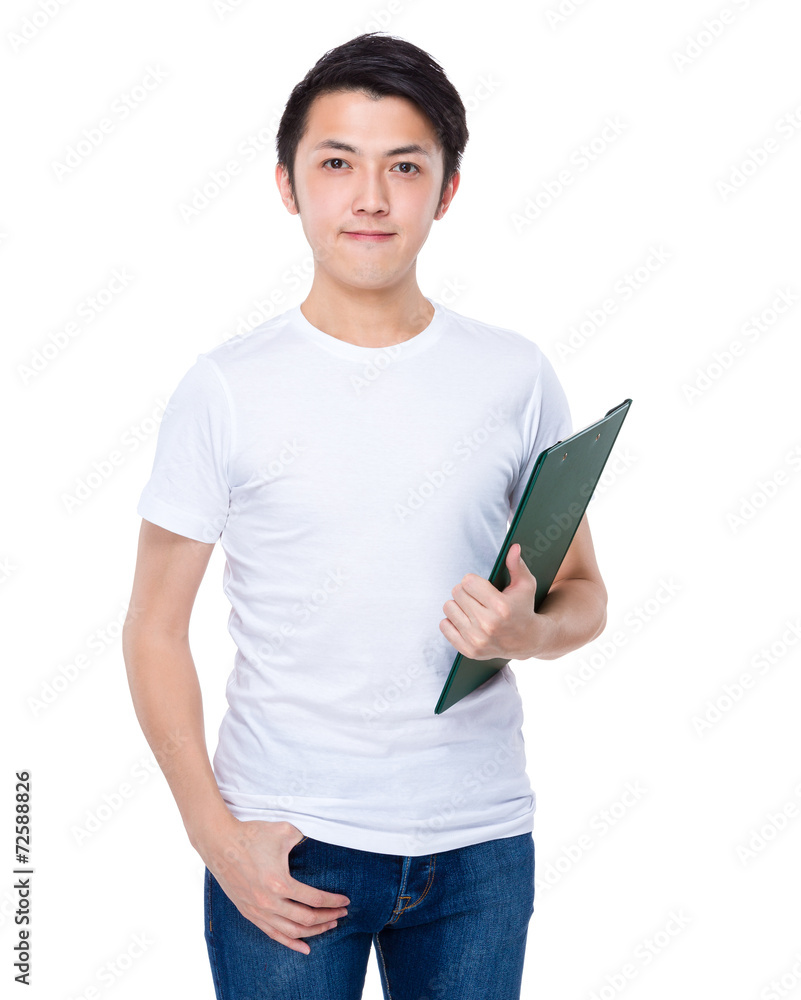 Young man with clipboard Young man with clipboard