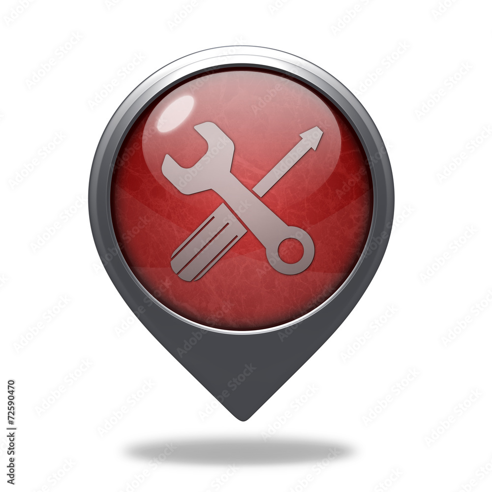 Settings pointer icon on white background