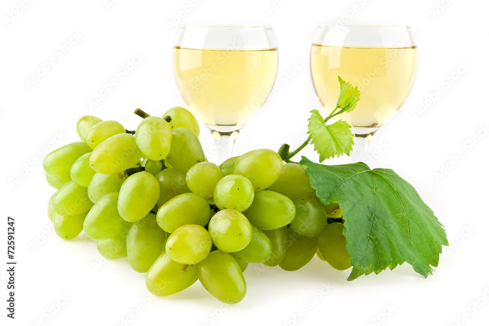 glasses of wine and cluster of vine glasses of wine and cluster of vine