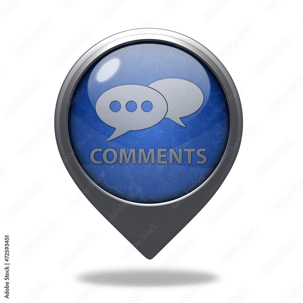 Comments now pointer icon on white background Comments now pointer icon on white background