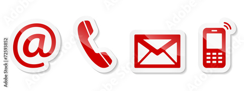 Contact Us – Red sticker icons