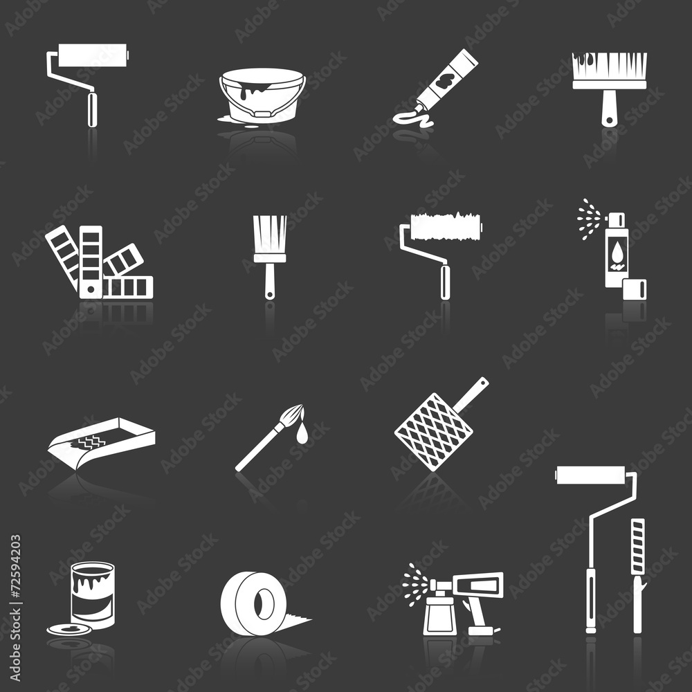 Obraz premium Painting icons white