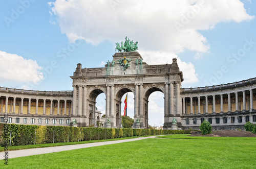 Triumphal Arch in Cinquantenaire Park in Brussels, Belgium