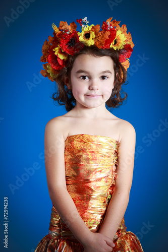 cute girl in autumn dress