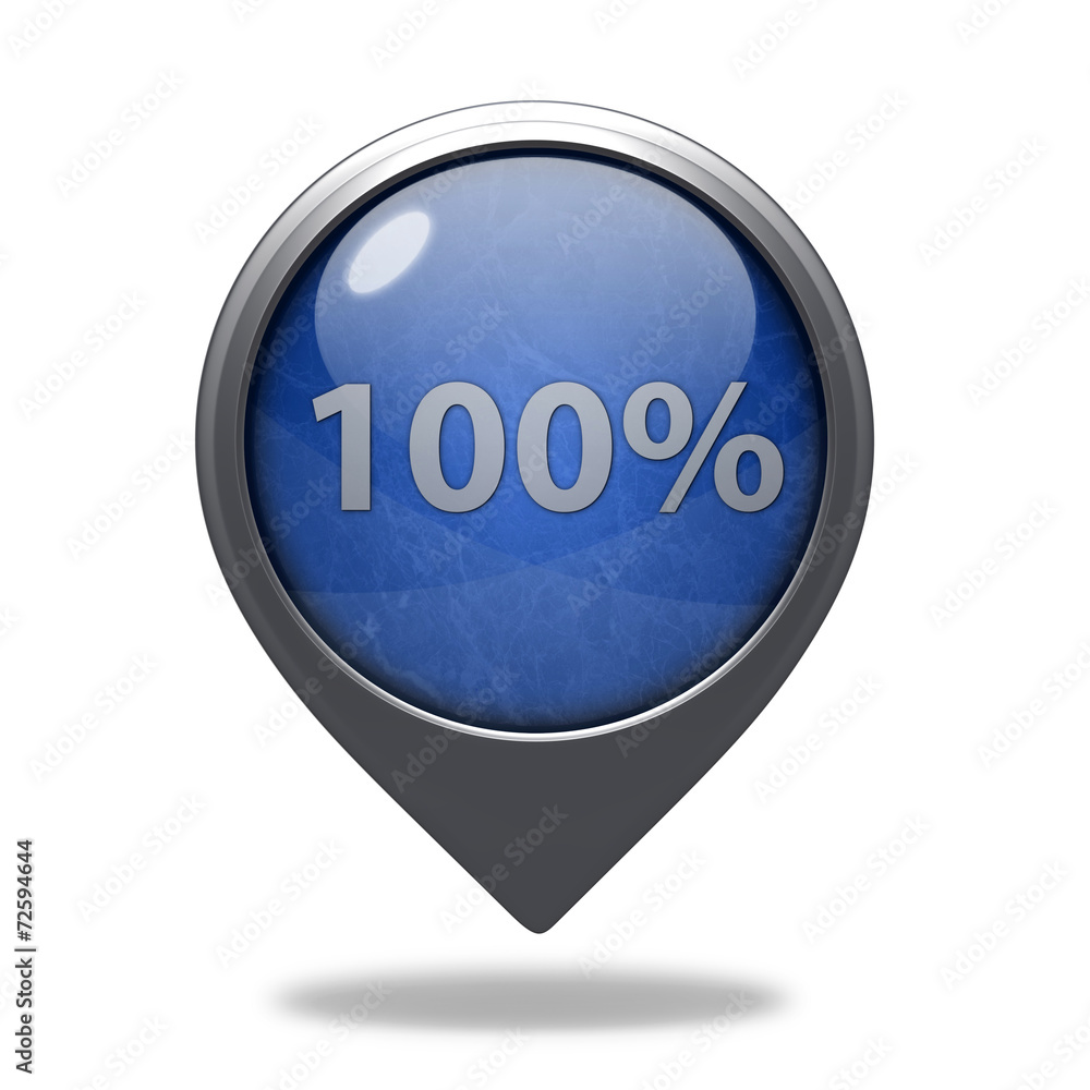 Hundred percent pointer icon on white background Hundred percent pointer icon on white background