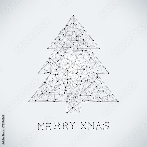 Abstract vector illustration of xmas tree