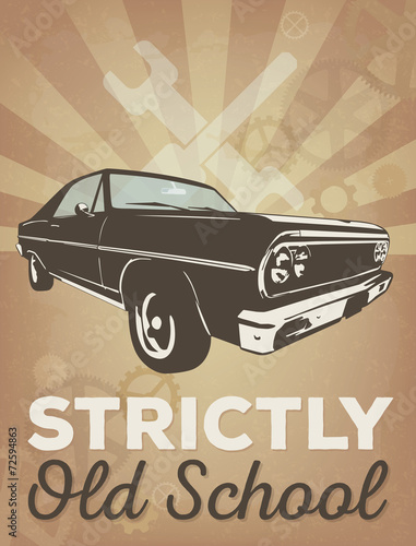 Vintage American Car Poster