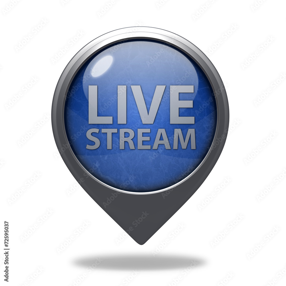Live stream pointer icon on white background Live stream pointer icon on white background