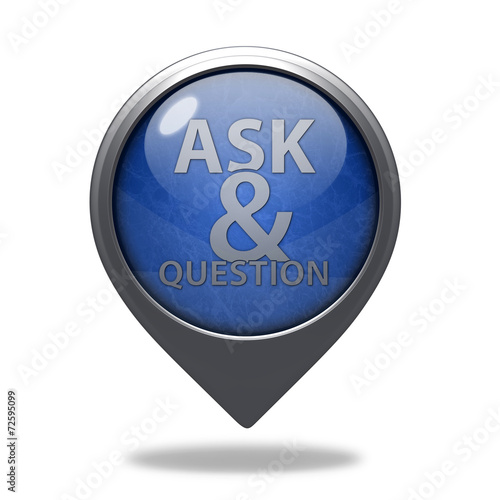 Q&A pointer icon on white background