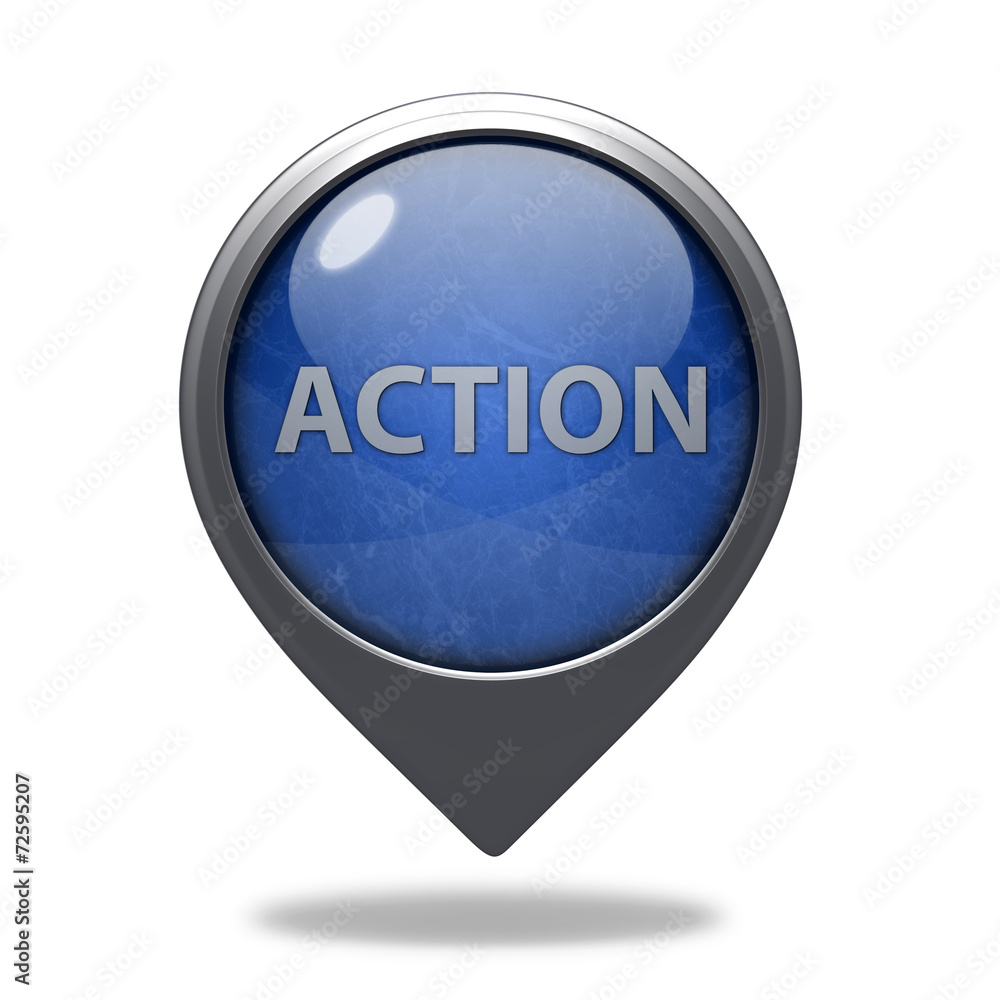Action pointer icon on white background Action pointer icon on white background