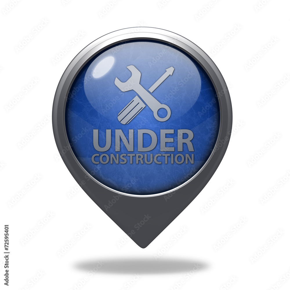Under construction pointer icon on white background Under construction pointer icon on white background