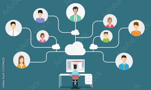 business man communication connection to business