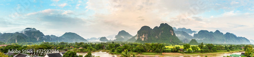 Panorama and Landscape in VangVieng, Laos.