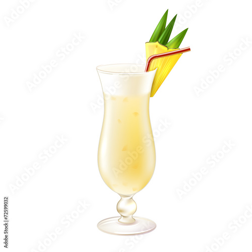 Pina colada cocktail realistic
