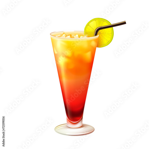 Tequila sunrise cocktail realistic