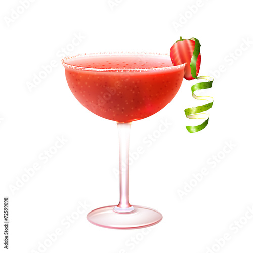 Strawberry daiquiri cocktail realistic