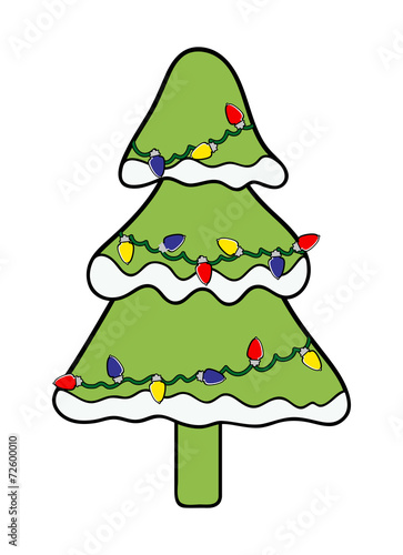 Wallpaper Mural Lights on Snow Christmas Tree Torontodigital.ca