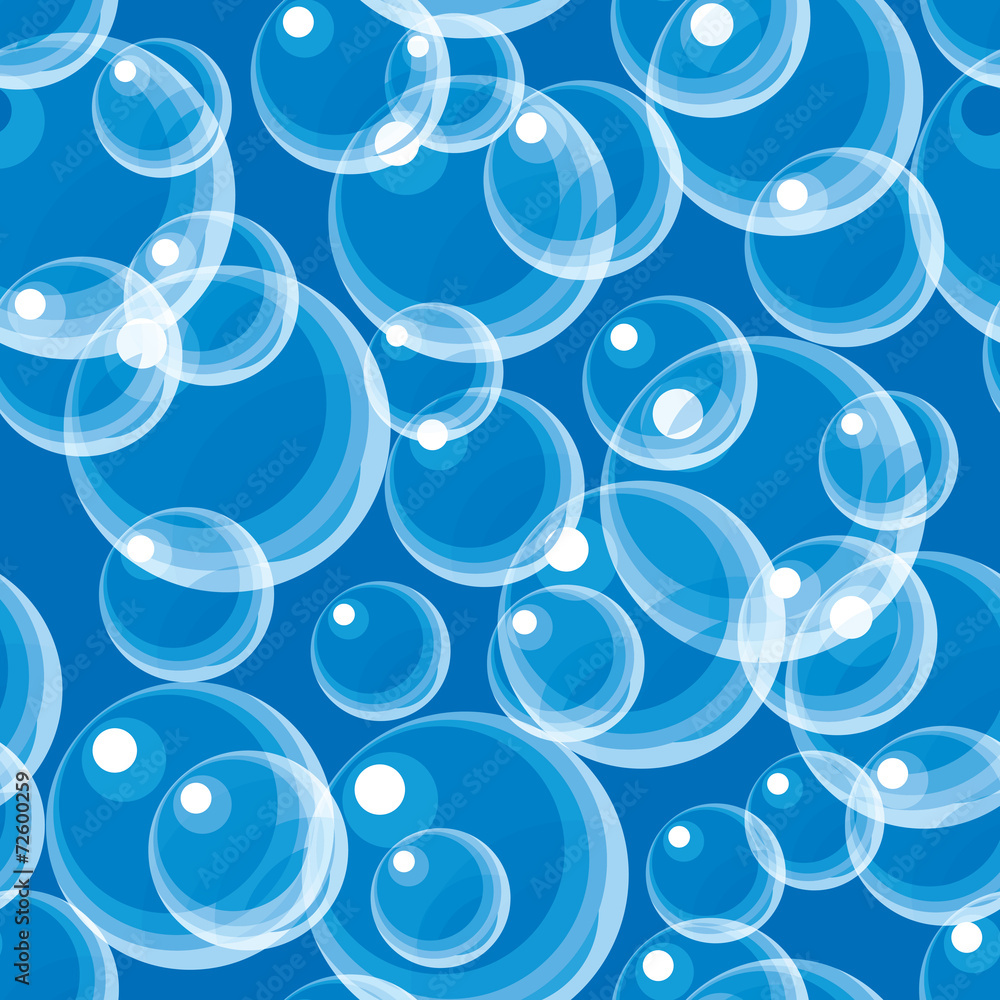Blue bubbles. Seamless background