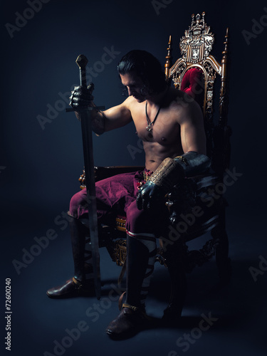 Medieval Prince on the throne