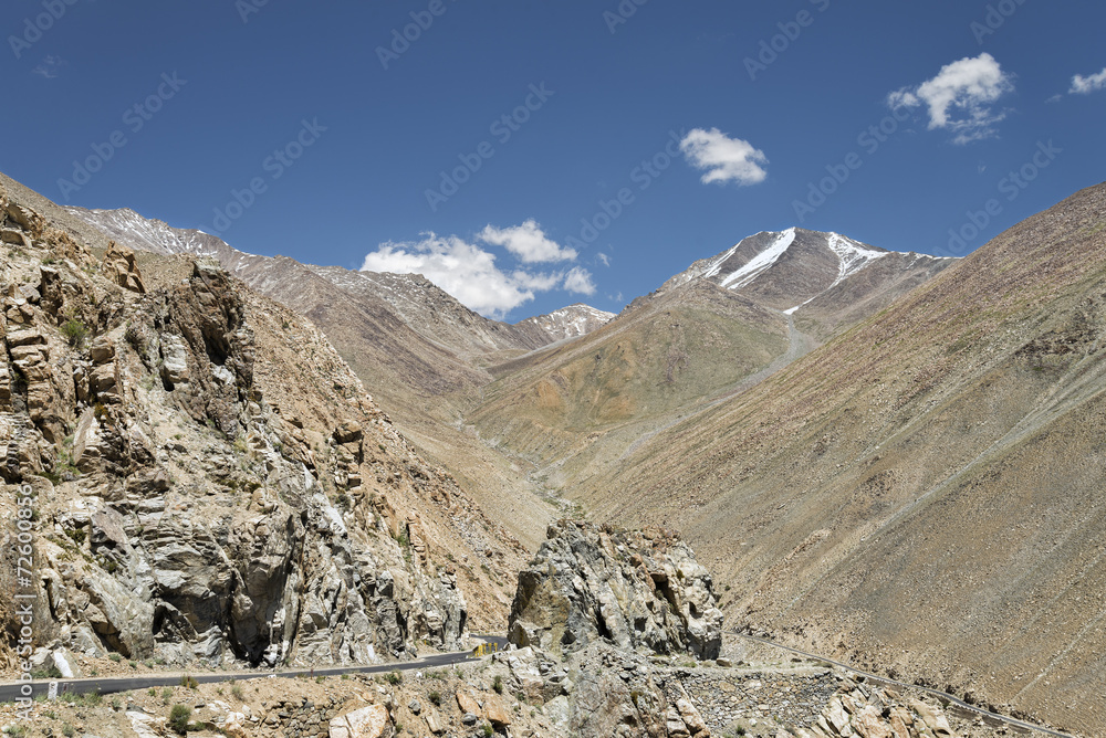 Winding road in mountains view