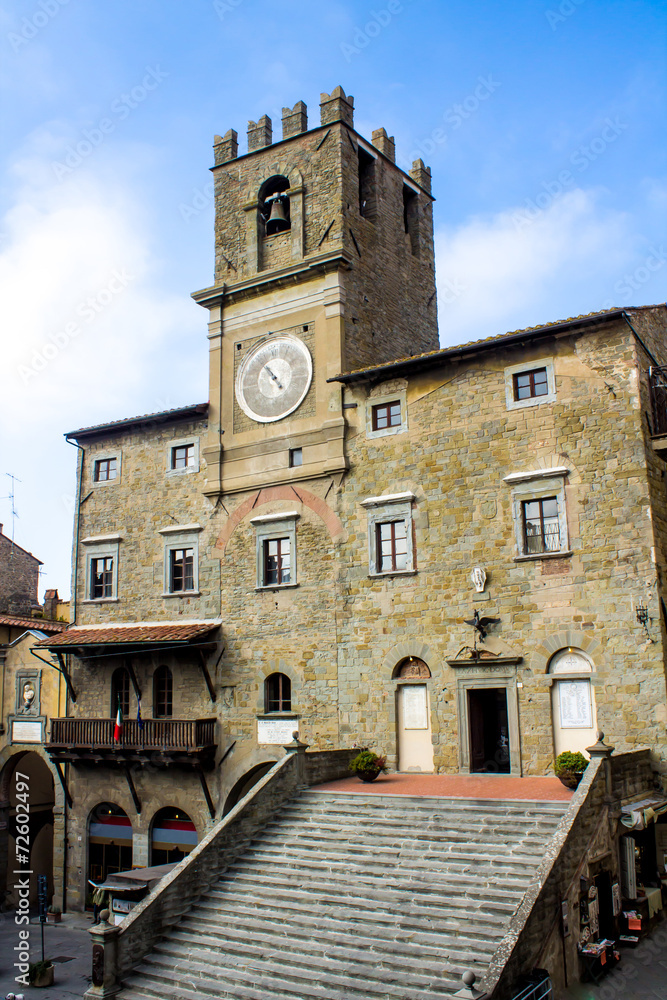 The Town Hall in Cortona city center