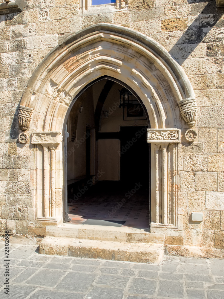 Medieval stone arch entrance