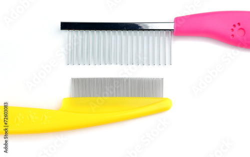 acessories for the grooming of the dog on white background