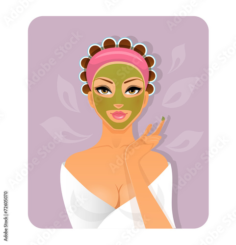 Beautiful woman with face-mask