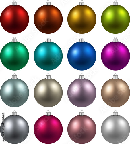 Set of realistic christmas balls.