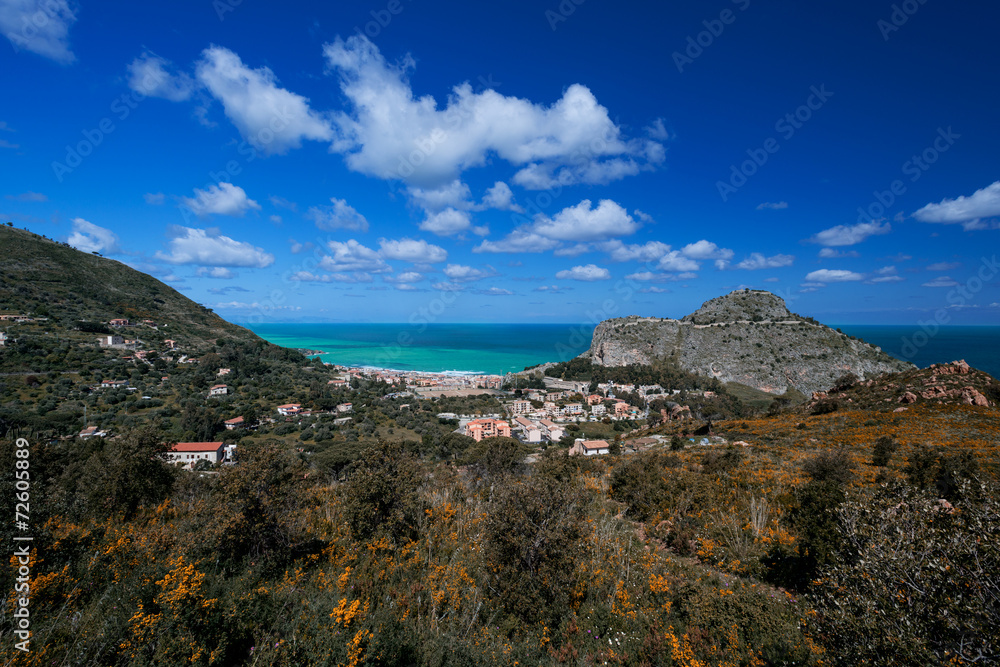 Bay in Cefalu Sicily beach side