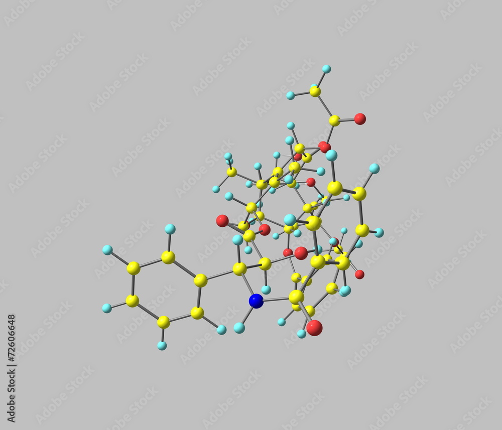 Paclitaxel molecule isolated on grey Paclitaxel molecule isolated on grey
