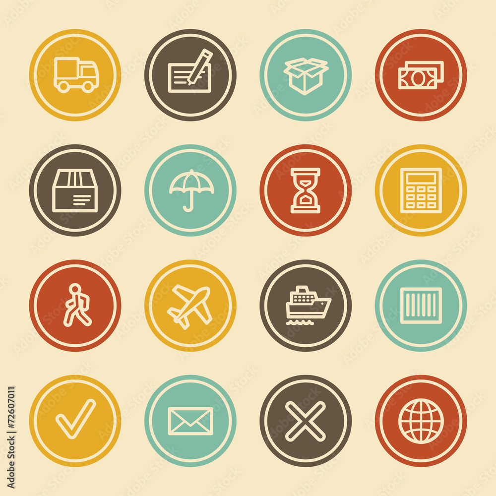 Delivery Web Icons, Color Circle Buttons Delivery Web Icons, Color Circle Buttons