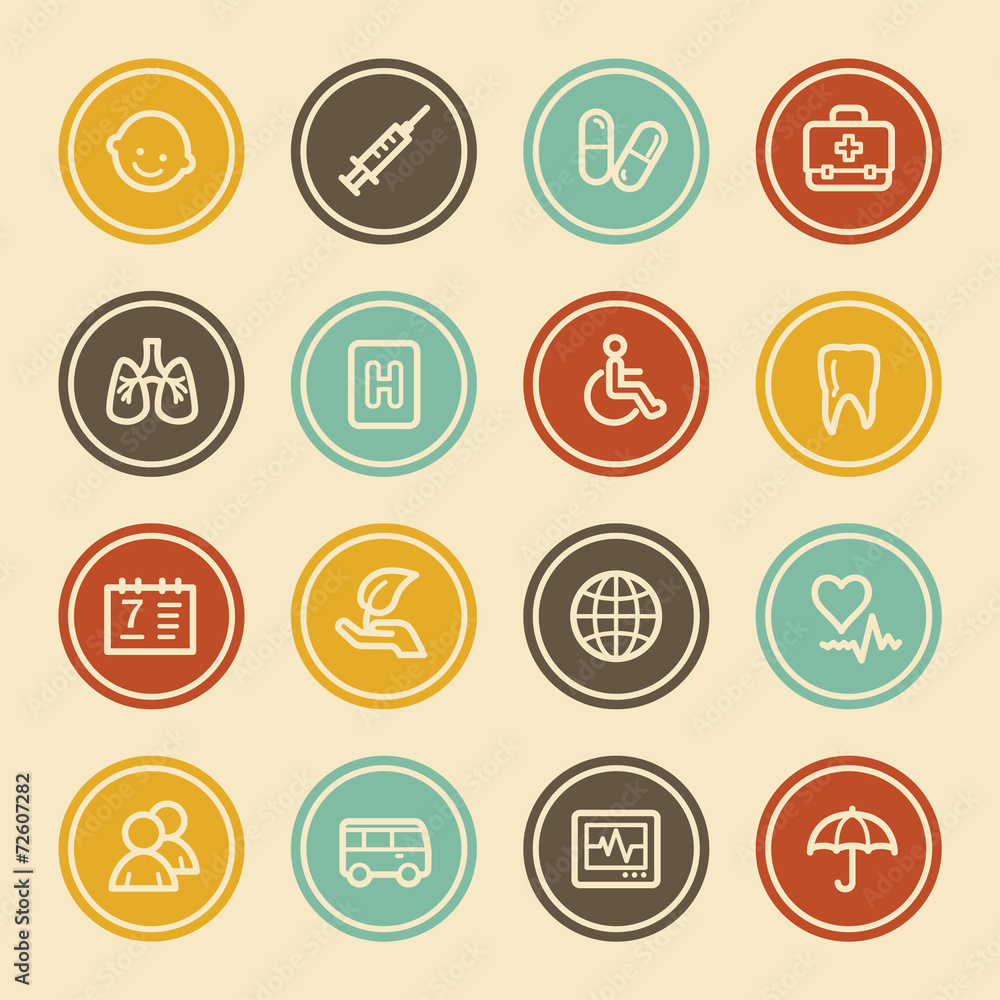 Medicine Web Icon set 1, Color Circle Buttons Medicine Web Icon set 1, Color Circle Buttons