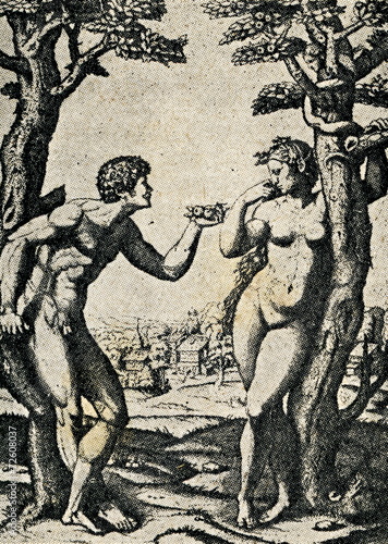 Adam and Eve, Marcantonio Raimondi after a Raphael.