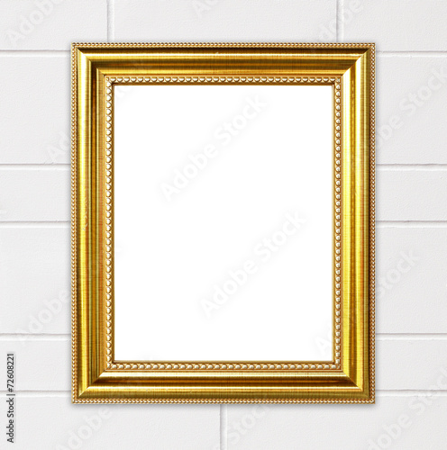 Wallpaper Mural blank golden frame on cement wall background Torontodigital.ca