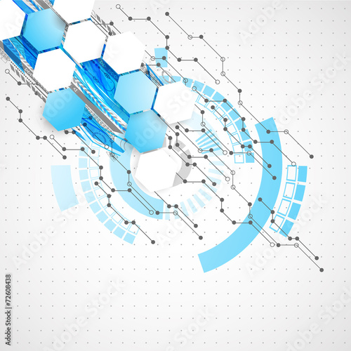 Abstract technological background with various technological ele
