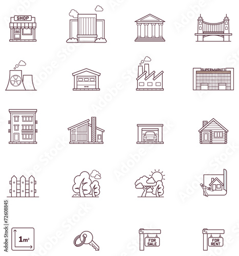 Real estate icon set