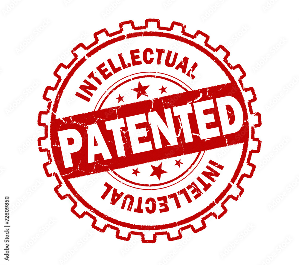 patented stamp on white background