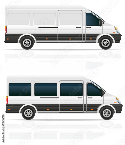 mini bus for the carriage of cargo and passengers vector illustr