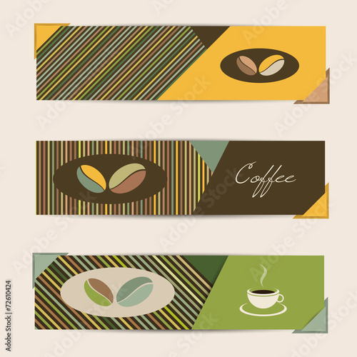 A set of three modern vector banners.