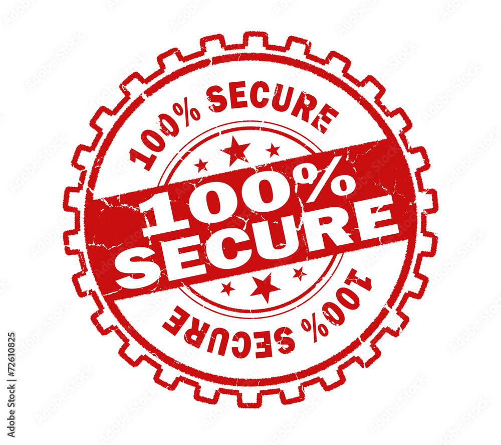 100% secure stamp on white background 100% secure stamp on white background