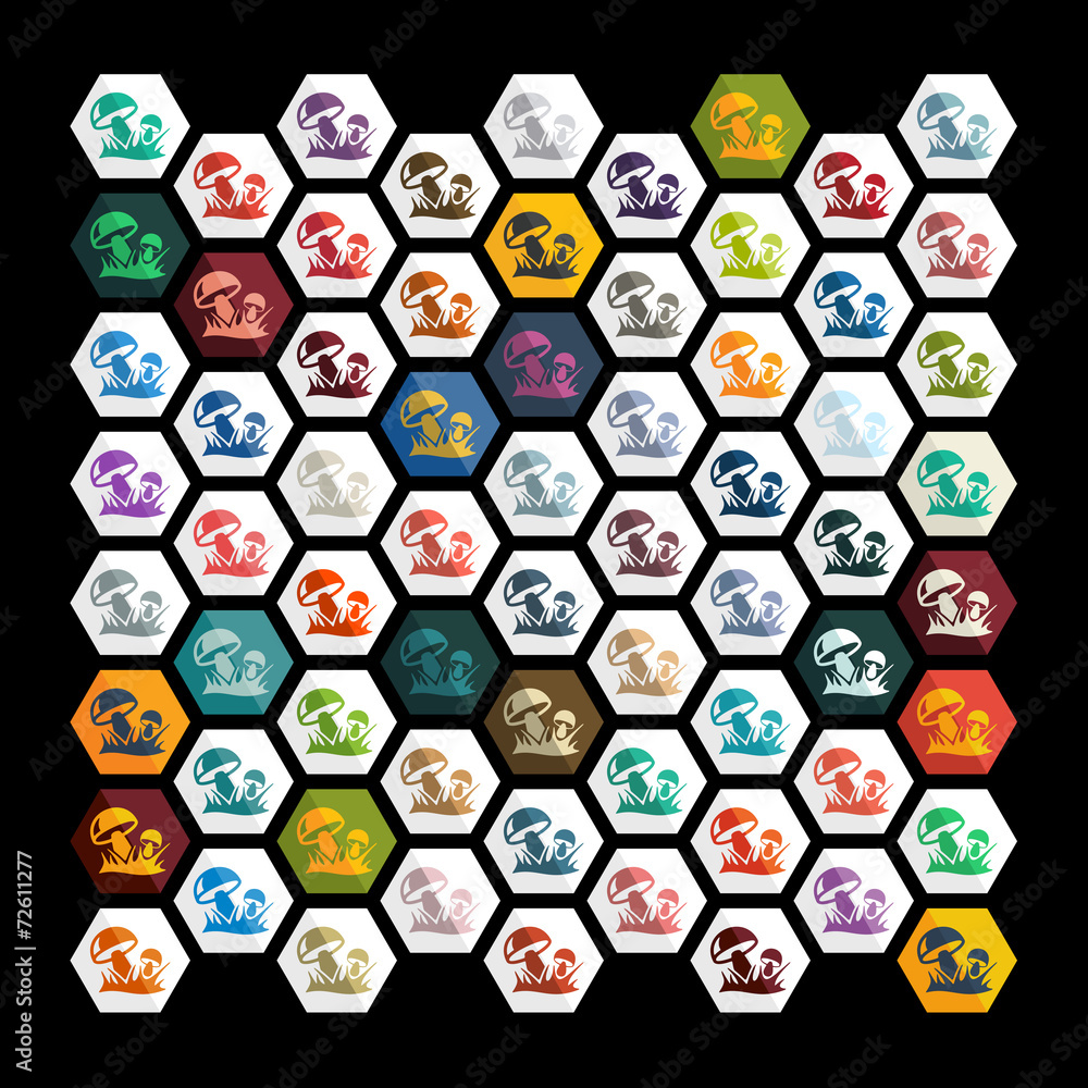 Flat design: mushrooms Flat design: mushrooms
