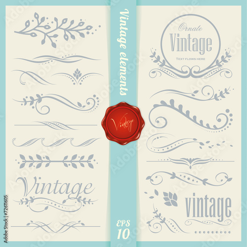 Vintage elements and page decoration