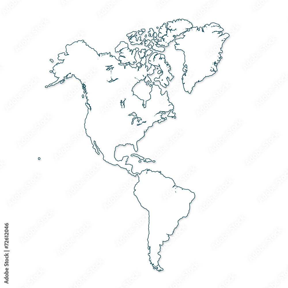 Fototapeta premium North and South America map
