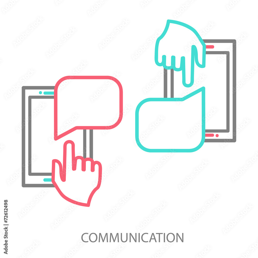 Obraz premium Hand and smartphone. Chat application template