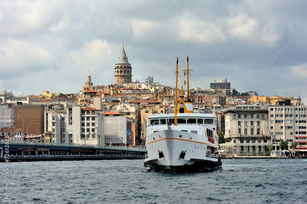 Classic ferryboat of Istanbul on the Golden Horn