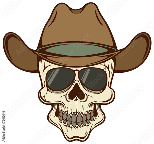 Vector illustration of Cowboy skull