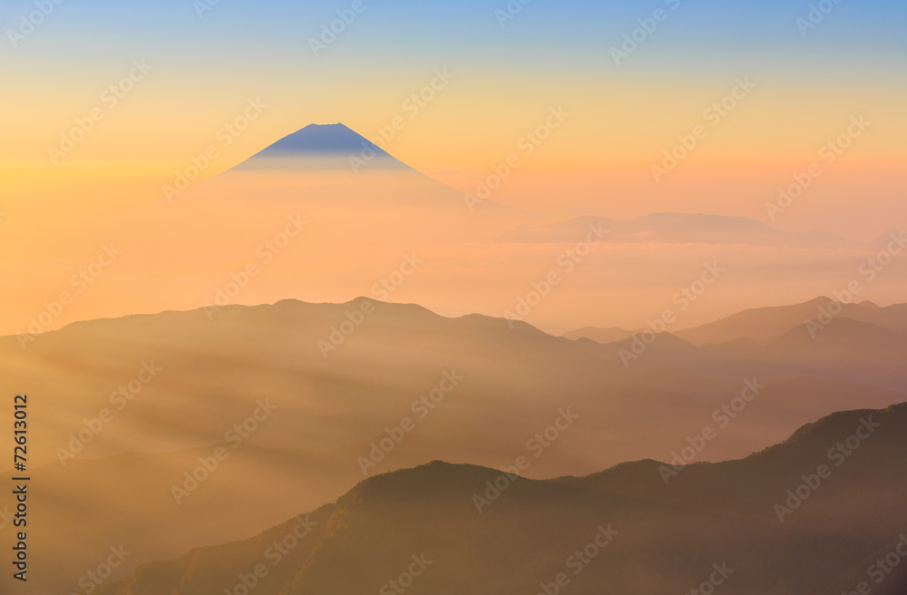 Mt.Fuji and sea of clouds from Kitadake, Minami Alps, Japan